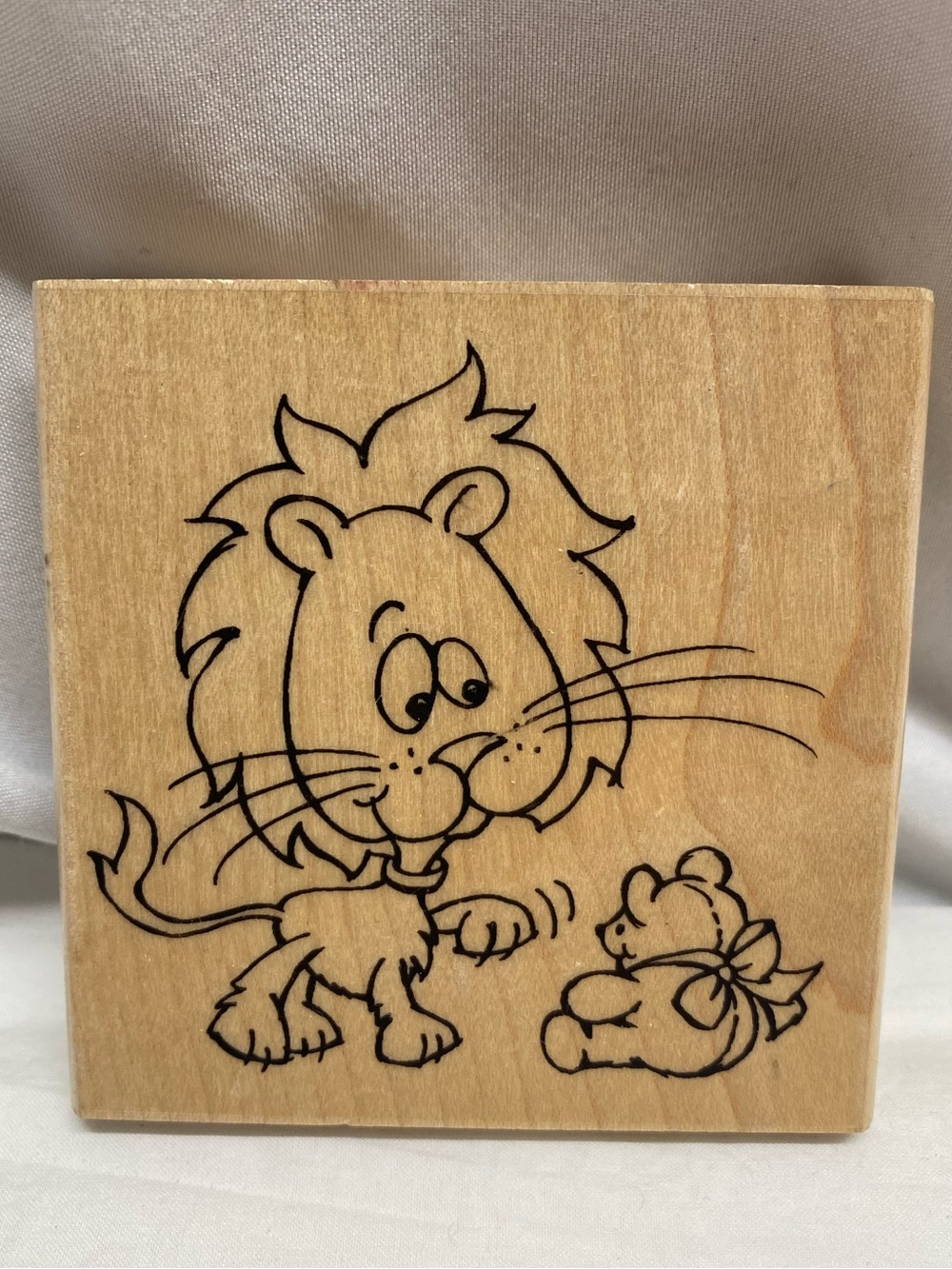 34* Lion Baby Image" rubber stamp produced by Stampendous retired